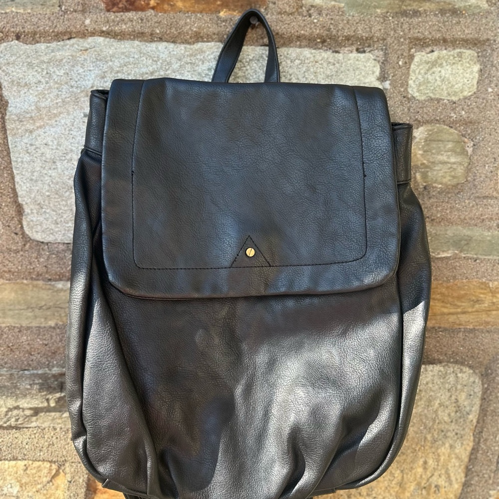 Merona Black Backpack With Rectangular Shape And … - image 1